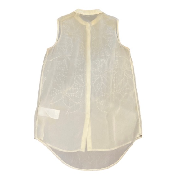 Guess cream chiffon sleeveless blouse with gold beaded detailing - Picture 2 of 10